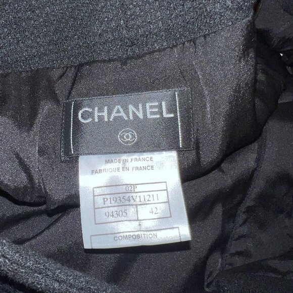CHANEL Black Wool Wide-Leg Pants - Picture 3 of 4